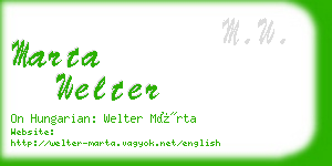marta welter business card